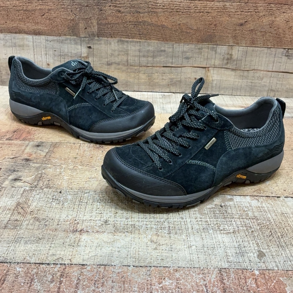 Dansko Shoes Womens Size 8.5 39 Black Leather Lace Up Walking Comfort Sneaker
